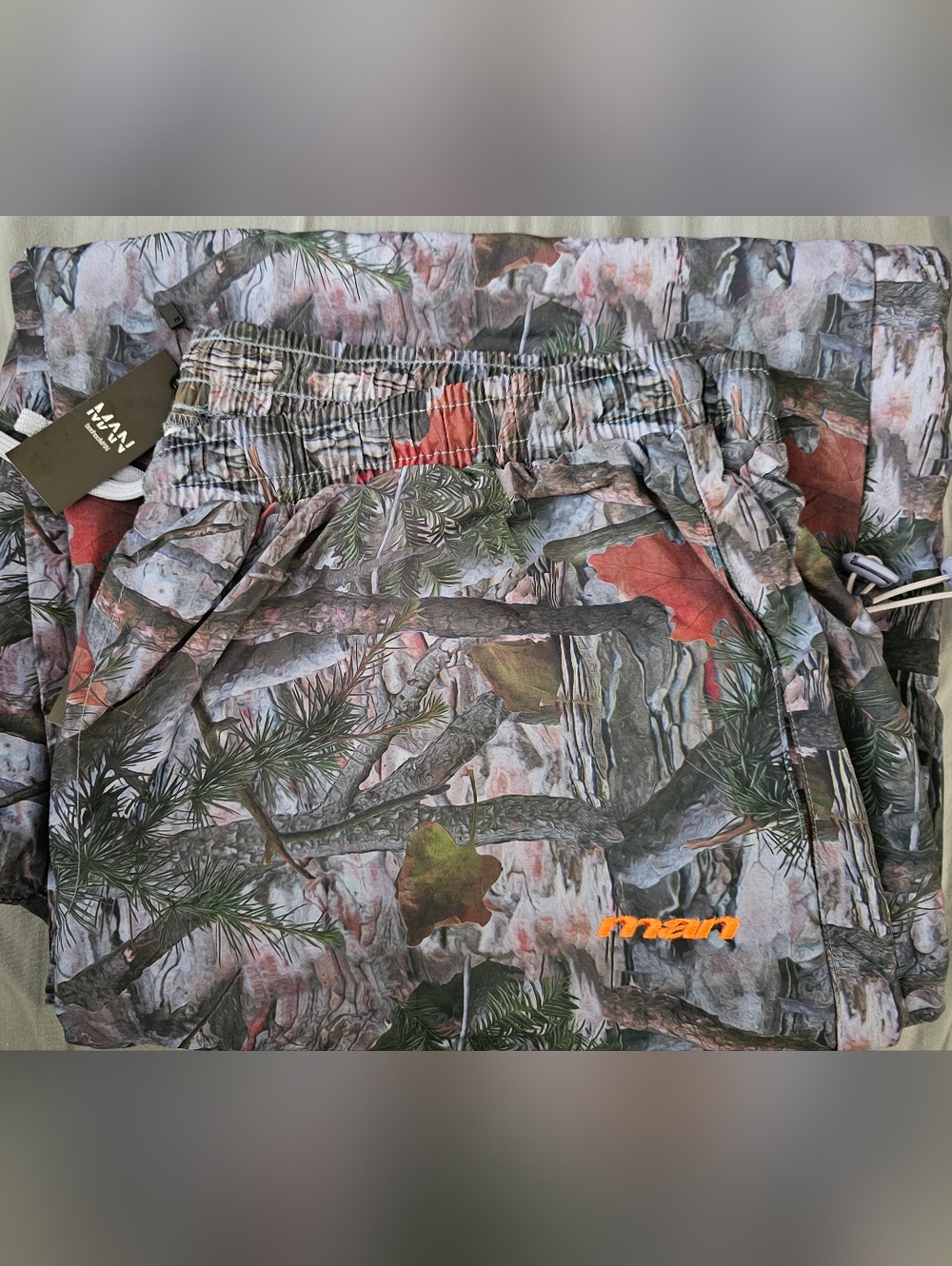 Tall Elasticated Waist Camo Nylon Baggy Trousers 4xl
